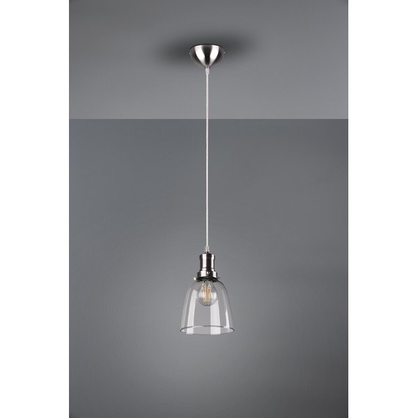 Lustră argintie cu abajur din sticlă ø 14 cm Vita – Reality-image-2