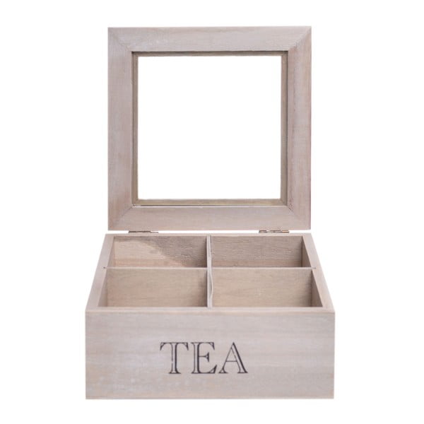 Cutie din lemn pentru ceai Ewax Herbart, 16,5 x 16,5 x 7 cm