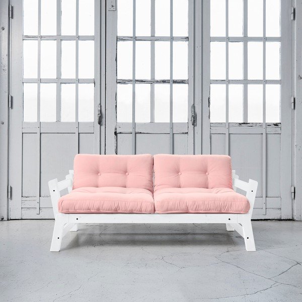 Canapea extensibilă Karup Step White/Pink Peonie-image-1