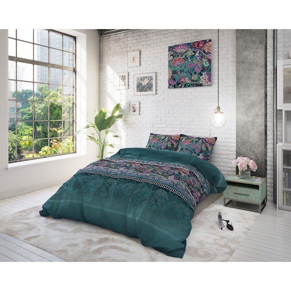 Lenjerie pentru pat dublu Sleeptime Paisley, 200 x 220 cm, verde-image-3
