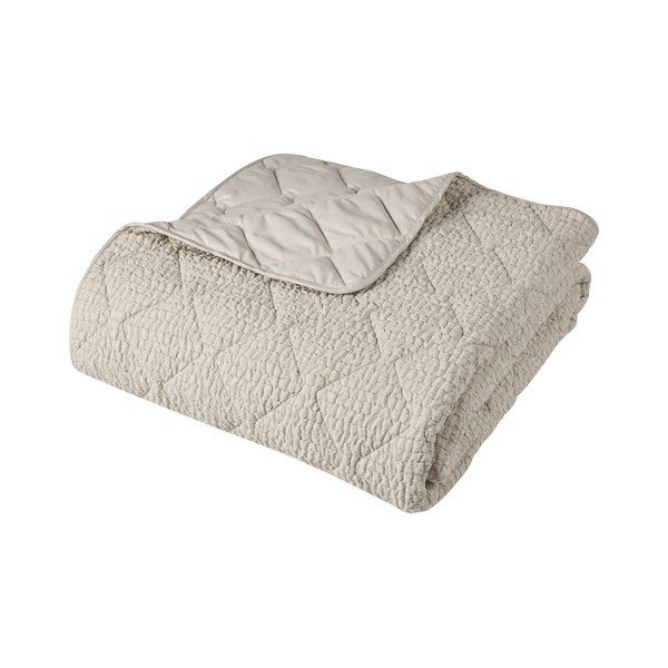 Cuvertură în culoare naturală 220x220 cm Crinkle Seersucker – Catherine Lansfield