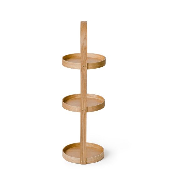 Suport din lemn pentru baie, cu 3 etajere Wireworks Round Caddy Mezza-image-3