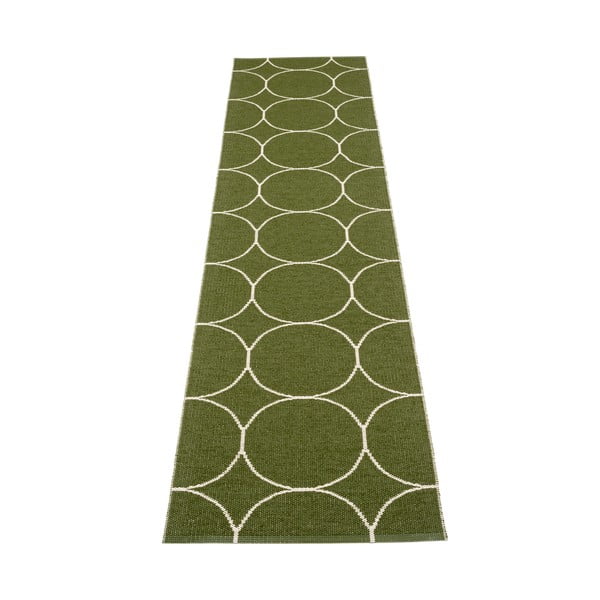 Covor tip traversă pentru interior și exterior verde închis 70x300 cm Boo Dark Olive – Pappelina