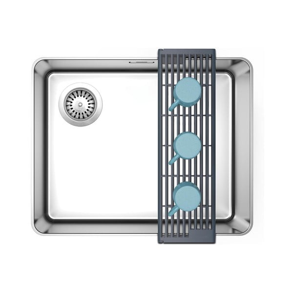 Scurgător de vase gri ajustabil din plastic 43x13 cm Platform – Joseph Joseph-image-3