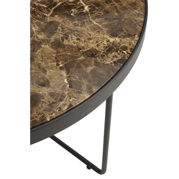 Măsuță de cafea maro rotundă din oțel ø 80 cm Gellina – Ellos Home-image-2