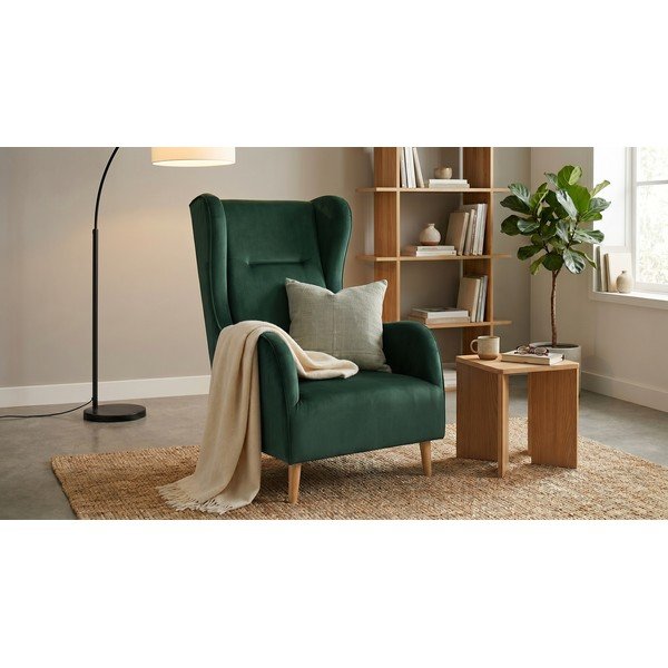 Fotoliu wing verde cu tapițerie din catifea Carole – Ropez-image-2