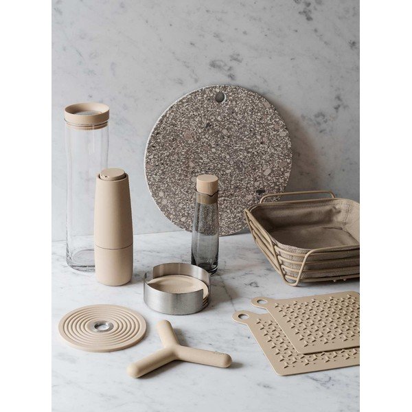 Set 2 sticle pentru oțet și ulei cu capac de silicon Blomus Basic, crem-image-1