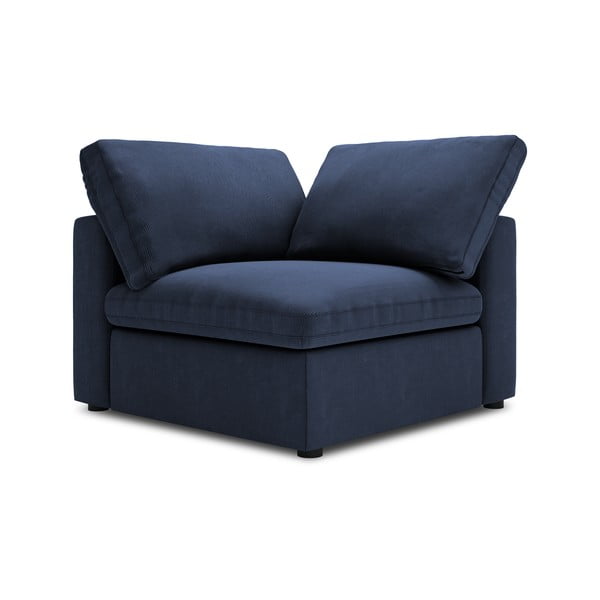 Modul reversibil de colț cu tapițerie din catifea pentru canapea Windsor & Co Sofas Galaxy, albastru închis