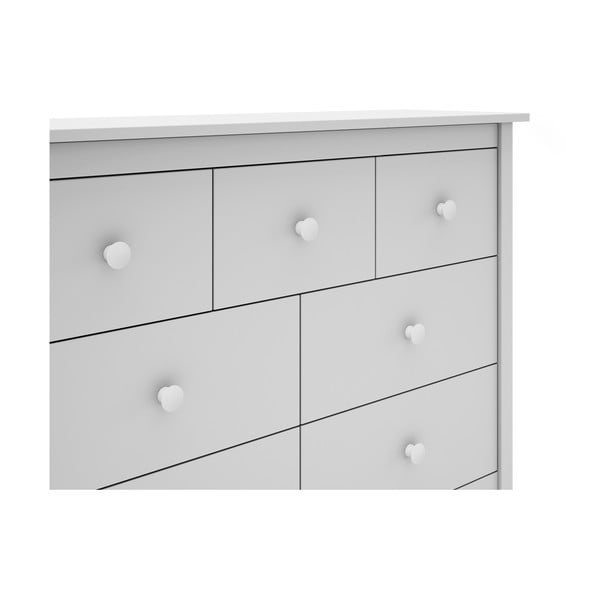 Comodă pentru copii albă joasă din lemn de pin 110x80 cm Max – Marckeric-image-1