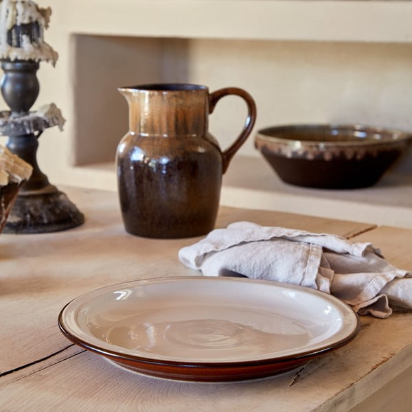 Farfurie cărămiziu-bej din gresie ø 26 cm Poterie – Casafina-image-1