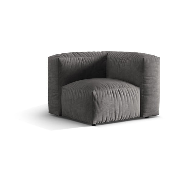 Modul pentru canapea modulară gri cu tapițerie din catifea (cu colț variabil) Martina – Micadoni -image-2