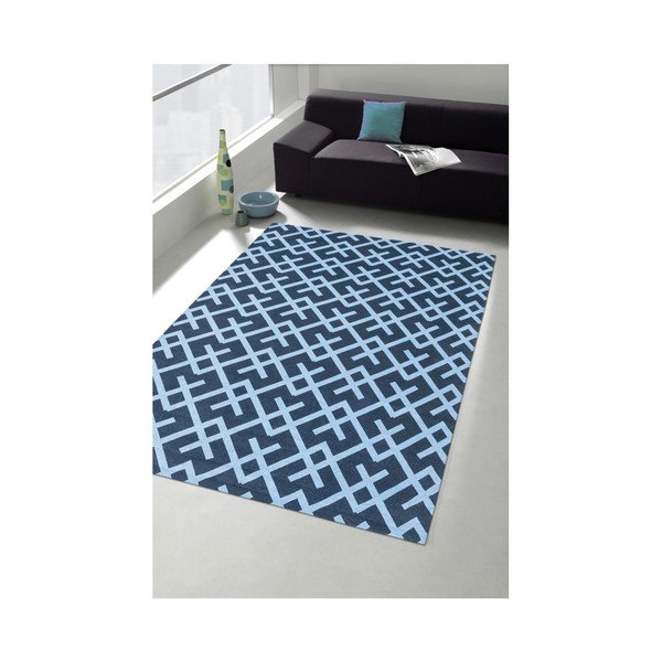 Covor Floorita City Loft Labirinth, 130 x 190 cm, albastru-image-1