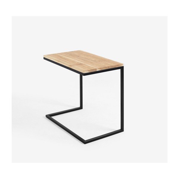 Măsuță cu picioare metalice negre și blat din lemn de stejar CustomForm Lupe-image-4