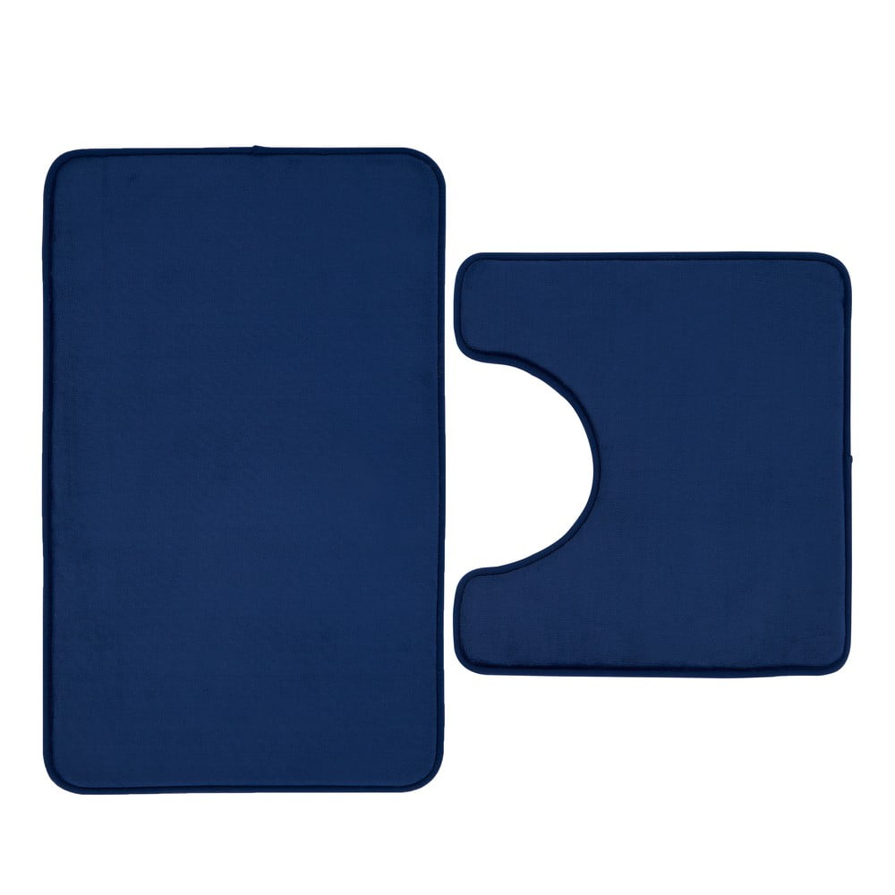 Covorașe de baie albastru-închis pentru WC 2 buc. din spumă cu memorie 50x80 cm Anti-Bacterial – Catherine Lansfield