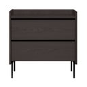 Comodă neagră înaltă cu aspect de lemn de stejar 80x82 cm Wrap – Bonami Selection