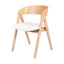 Set 2 scaune din lemn de cauciuc sømcasa Rina, natural-alb