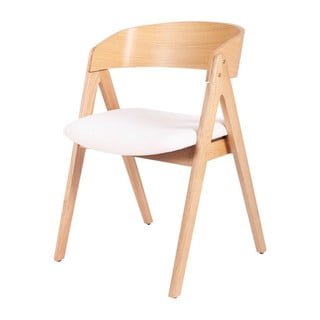 Set 2 scaune din lemn de cauciuc sømcasa Rina, natural-alb