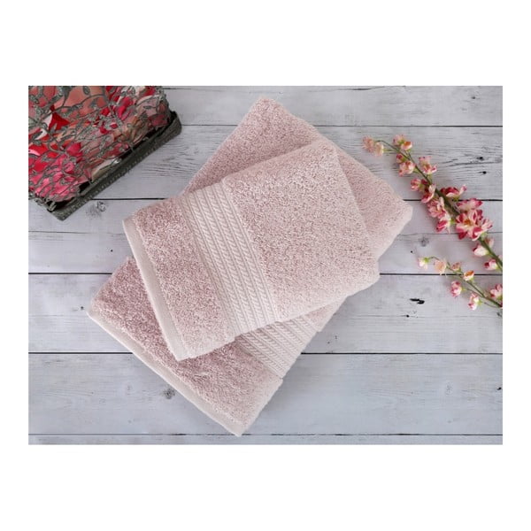 Prosop baie Irya Home Egyptian Cotton, roz pudră, 70x130 cm