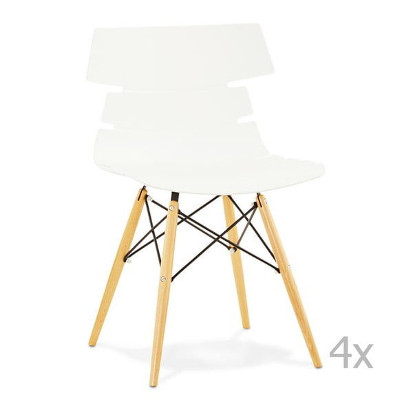 Set  4 scaune de bucătărie Kokoon Design Strata, alb
