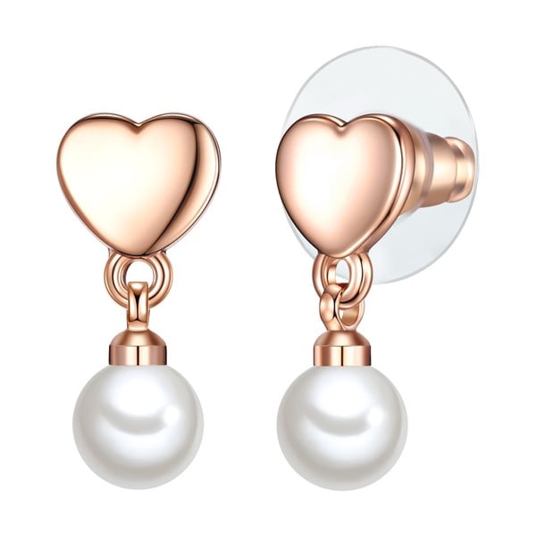 Cercei cu perlă albă Perldesse Eia, ⌀ 6 mm