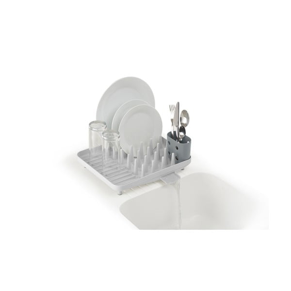 Scurgător de vase gri deschis din plastic 33,5x31,5 cm Duo – Joseph Joseph-image-3