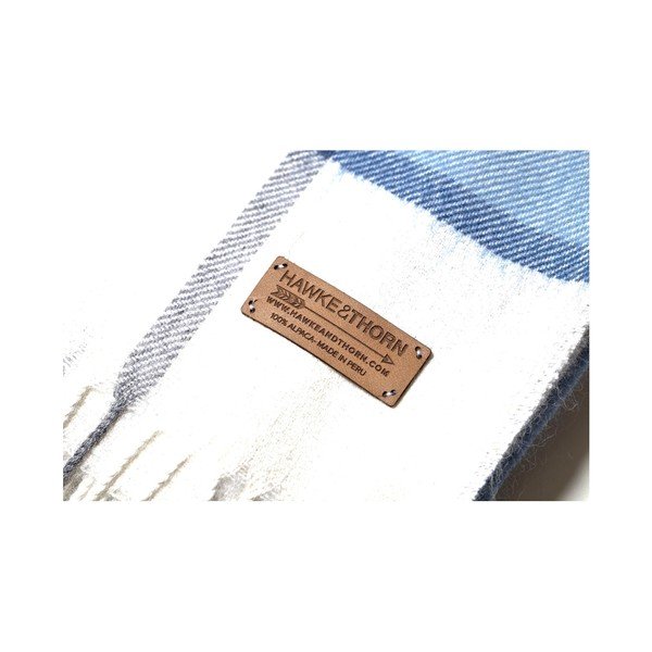 Pătură din lână de alpaca Hawke&Thorn Bradshaw Check, 180 x 130 cm, albastru-image-1