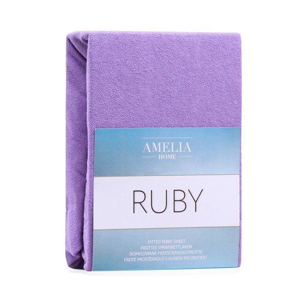 Cearșaf elastic pentru pat dublu AmeliaHome Ruby Purple, 220-240 x 220 cm, violet-image-2
