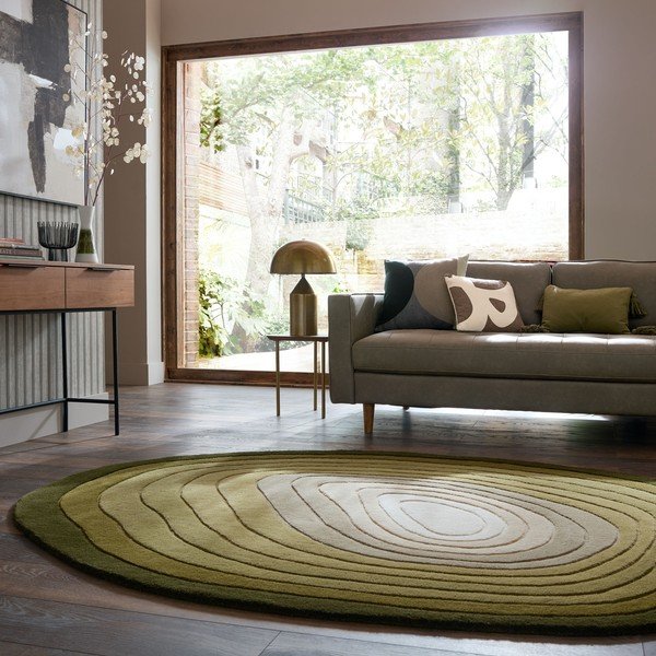 Covor verde țesut manual din lână 200x290 cm Puddle Ombre  – Flair Rugs-image-1