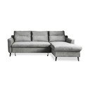 Colțar extensibil din catifea cu șezlong pe partea dreaptă Miuform Stylish Stan, gri deschis