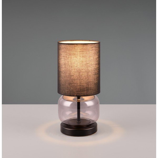 Veioză neagră/mov cu abajur textil (înălțime 28,5 cm) Elio – Trio-image-1