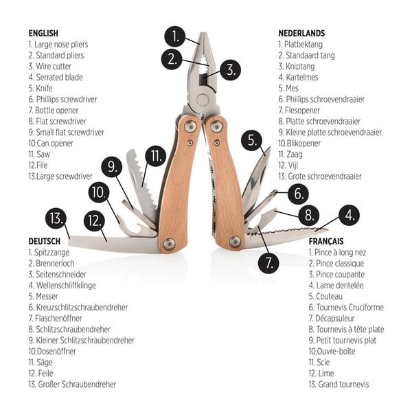 Unealtă multifuncțională cu 13 funcții XD Design Wood-image-3