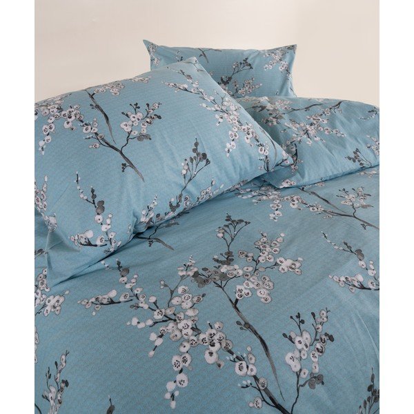 Lenjerie de pat albastră din bumbac ranforcé pentru pat dublu, extinsă 240x220 cm Blue Floral – Mila Home Luxury-image-4
