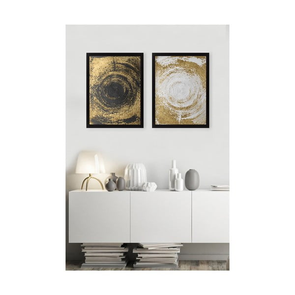 Set 2 tablouri Tablo Center Circles Golden-image-1