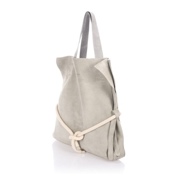 Geantă din piele Giulia Massari Darcy, gri-image-1