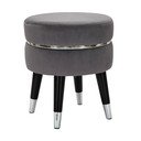 Taburet gri cu tapițerie din catifea Paris – Mauro Ferretti