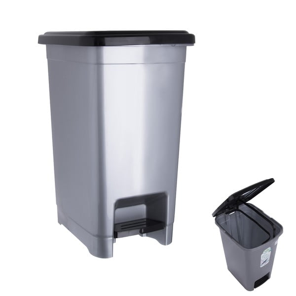 Coș de gunoi cu pedală din plastic 15 l Slim – Orion