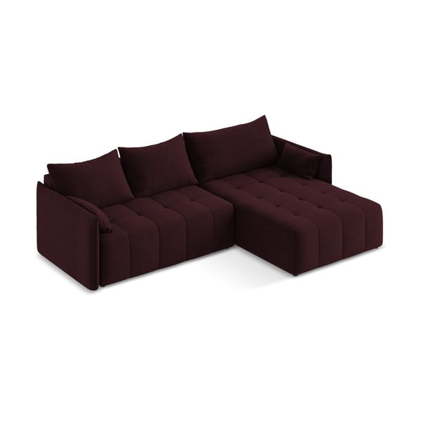 Colțar burgundy extensibil/cu spațiu de depozitare (cu colț pe partea dreaptă/cu șezlong) Moku – Makamii-image-2