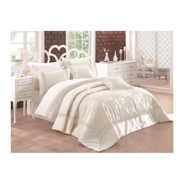Set lenjerie de pat, cearșaf și cuvertură pentru pat dublu Exclusivo Senso, 200 x 220 cm
