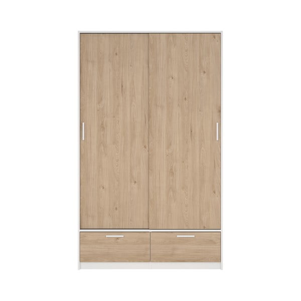 Șifonier alb/cu  aspect de lemn de stejar cu ușă glisantă 121x200 cm Line – Tvilum-image-2