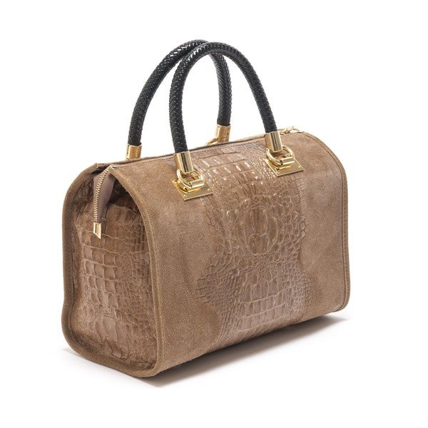 Geantă din piele Isabella Rhea no. 822, gri cu maro-image-1