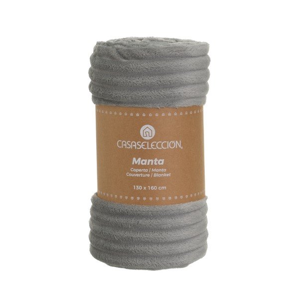 Pătură gri din micropluș-cocolino 130x160 cm Fur Velvet – Casa Selección-image-4