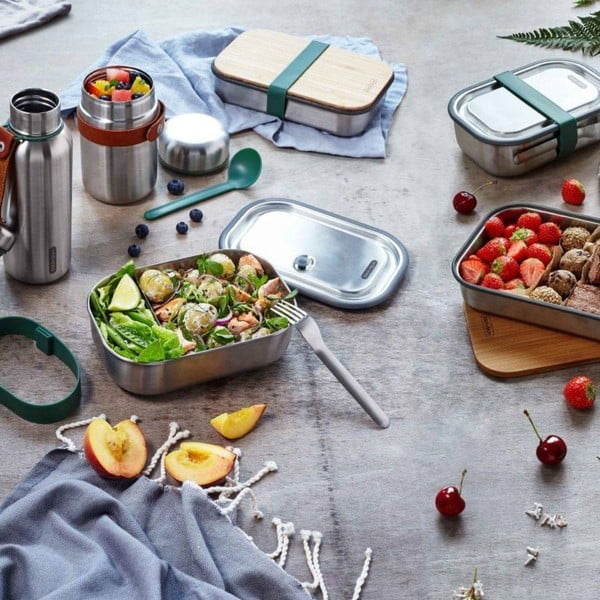 Cutie din oțel inoxidabil pentru gustări și curea verde Black + Blum, 1000 ml-image-1