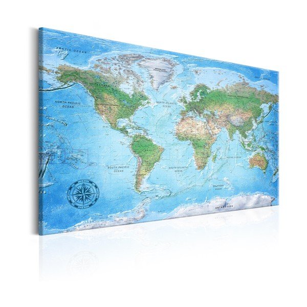 Avizier cu harta lumii Bimago Traditional Cartography, 90 x 60 cm-image-2