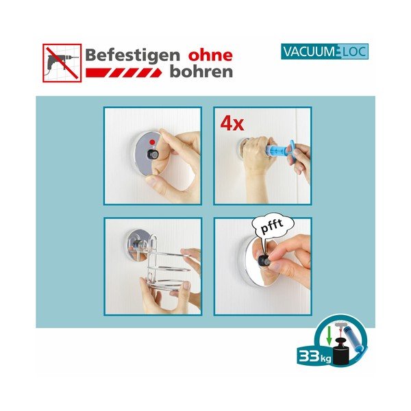 Set de accesorii de baie argintiu lucios autoadeziv din oțel inoxidabil Quadro – Wenko-image-4