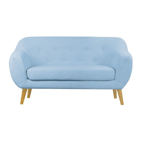 Canapea cu 2 locuri Scandizen Lola, cu picioare maro, albastru