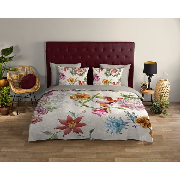 Lenjerie de pat bej din bumbac pentru pat de o persoană 140x200 cm – Good Morning-image-1