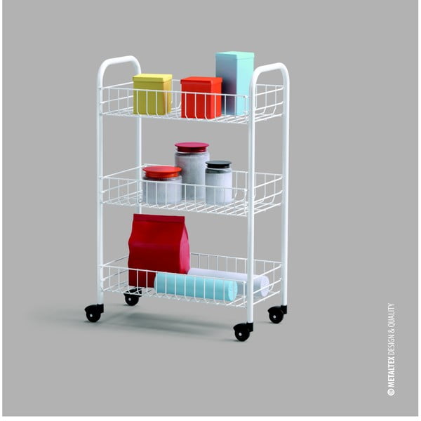 Suport mobil cu 3 rafturi Metaltex Siena, alb-image-3