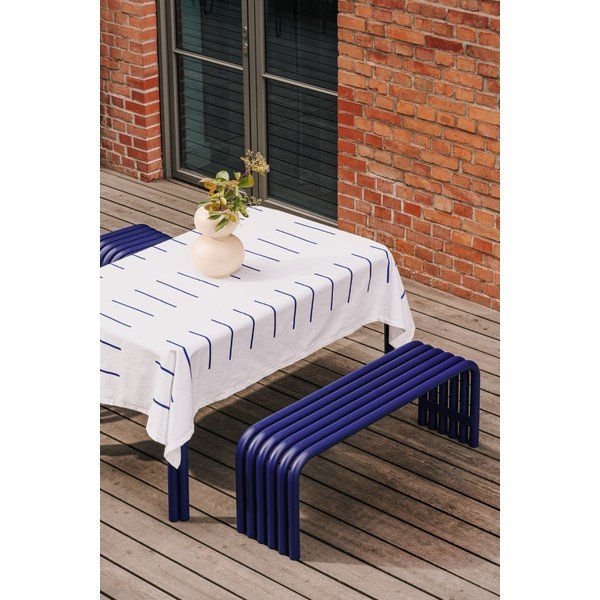 Bancă de grădină albastră din metal Nokk – noo.ma-image-1