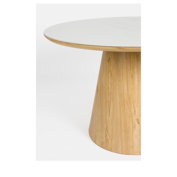 Masă de dining rotundă cu blat din piatră ø 115 cm Almira – White Label-image-3