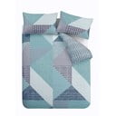Lenjerie de pat albastru-verde pentru pat dublu 200x200 cm Larsson Geo – Catherine Lansfield